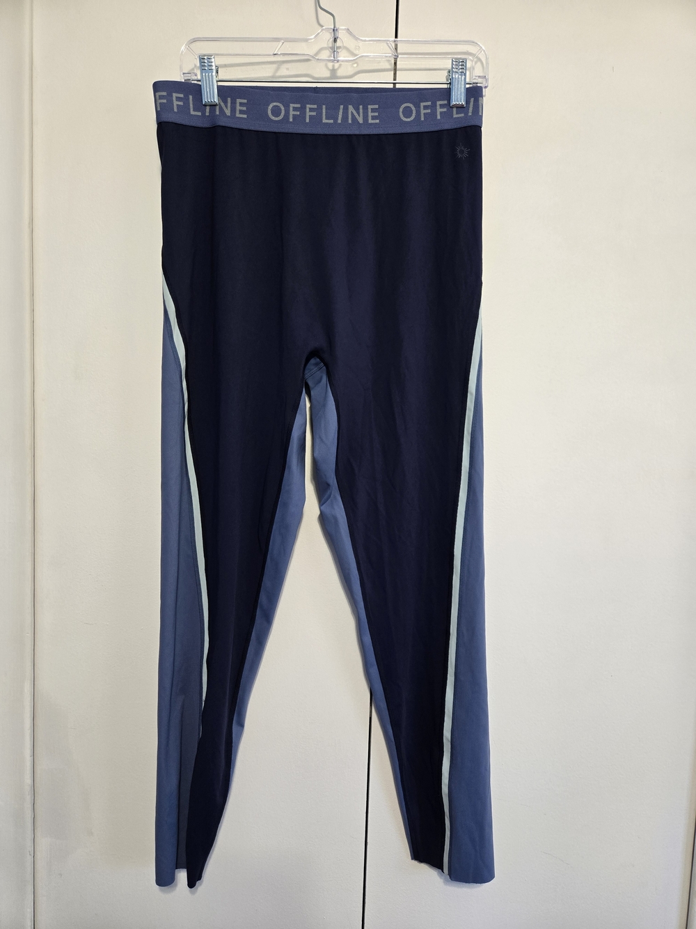 OFFLINE by Aerie Goals 7/8 Leggings XL Blue Hi Rise Colorblock 28" Inseam